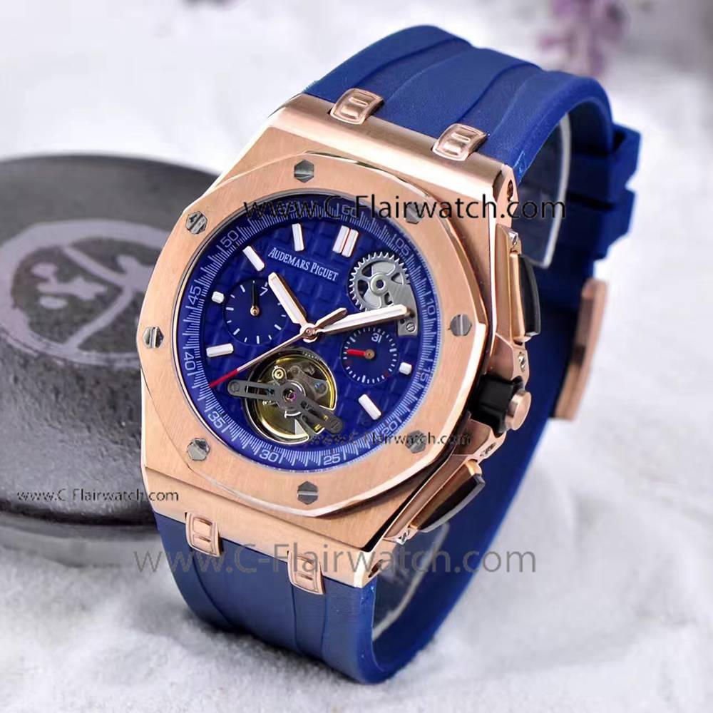 2018New Fake Audemars Piguet Offshore Tourbillon Blue Watch 44mm